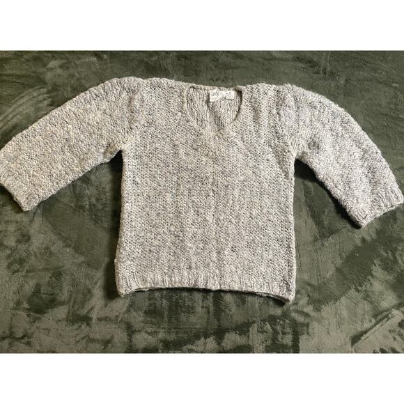 Vintage JH Collectibles Hand Knit Wool Blend Sweater putty stone color SZ M - Picture 1 of 6